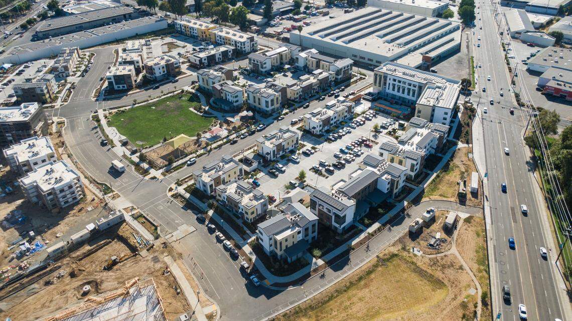 Construction is still underway at the Marisol Village affordable housing project in Sacramento’s River District on Tuesday, Aug. 27, 2024.