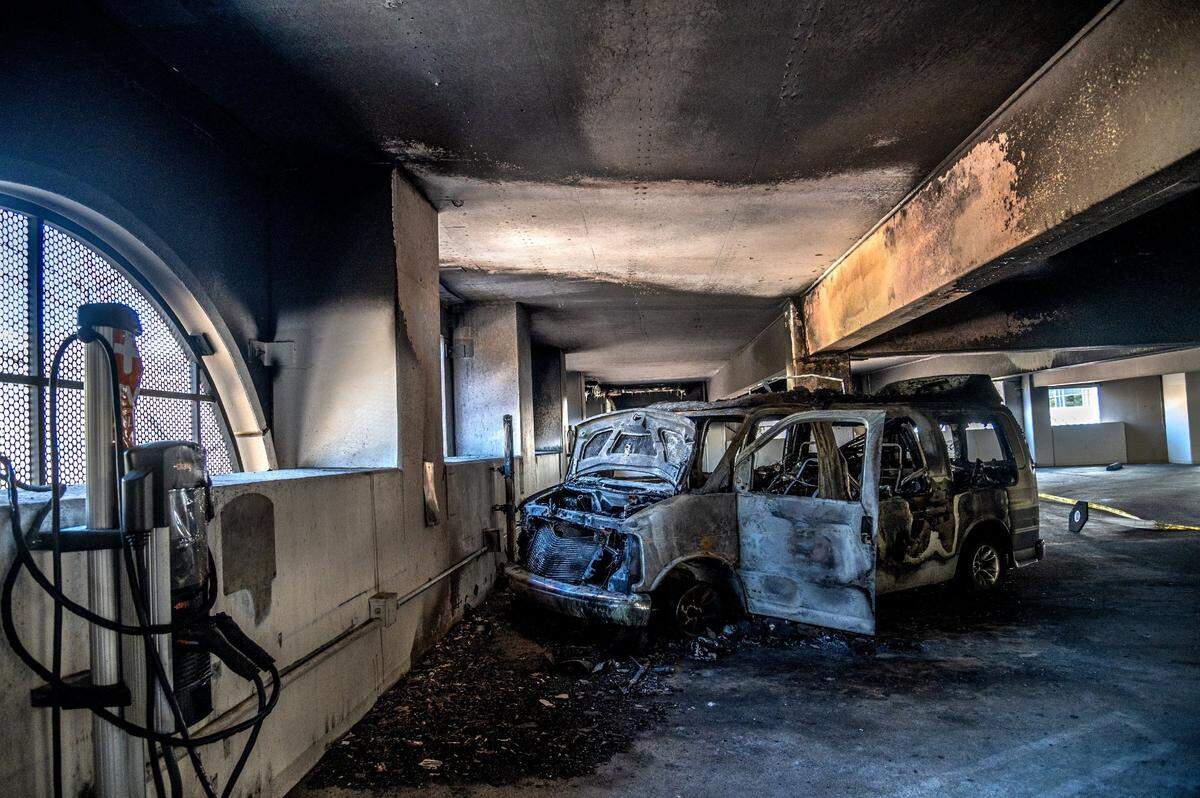 The City Hall Garage has been closed since Saturday March 20 when this van caught fire inside an overnight parking zone the city set up for the homeless living out of their cars. City fire officials said the owner told them he was trying to heat a can of beans with a candle when the fire started.