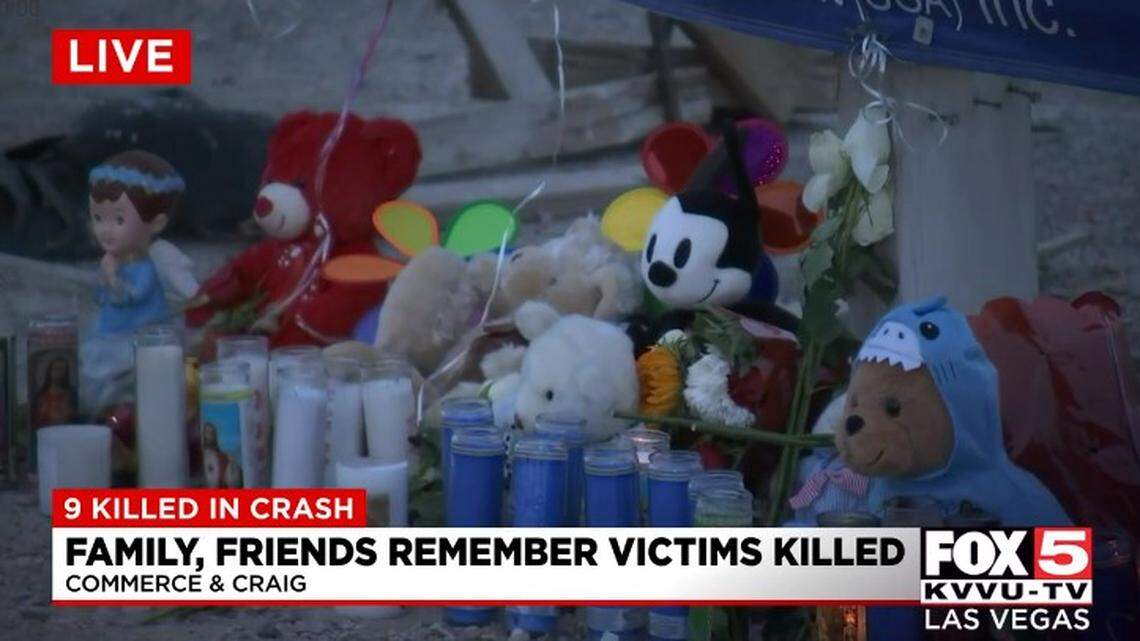 Parents mourn four children killed in a 100-mph collision in North Las Vegas, Nevada, that also killed three adult relatives and two others.