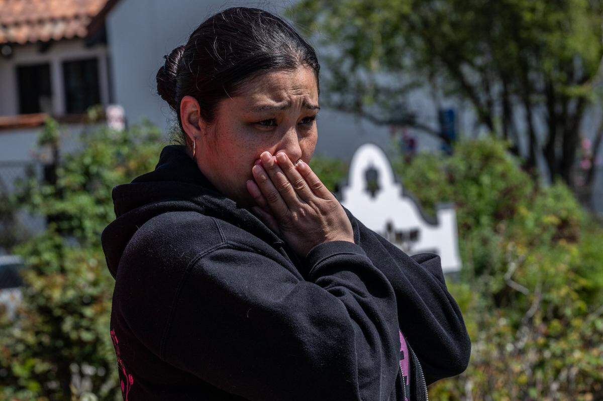 Vanessa Ramos, whose niece Adelina Lilah Perez, 4, died in a recent car crash, asks for justice at a press conference in Woodland on Wednesday, April 12, 2023, after the first court appearance of the 13-year-old boy who was driving the the vehicle.