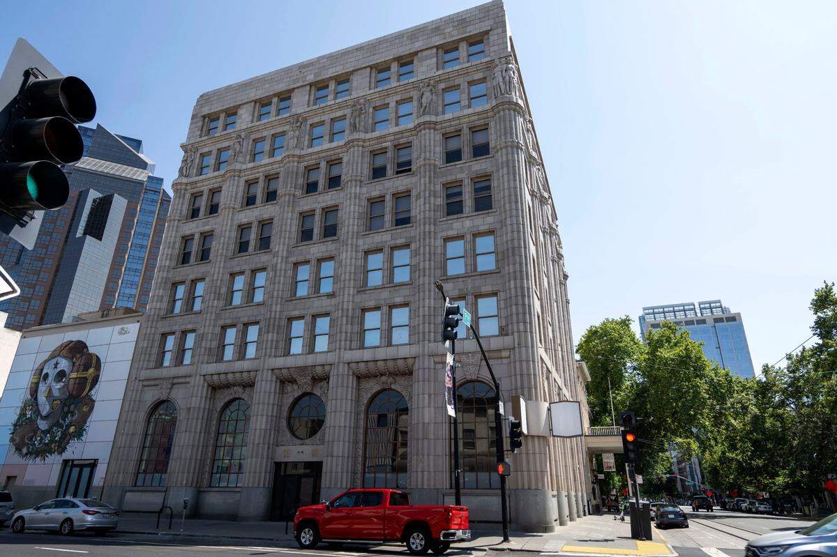 The future Hotel Eleanor, developer Roger Hume’s newest project, stands in June at 7th and J streets just steps from the Downtown Commons. It will occupy the Capital National Bank Building, which dates to 1915. 