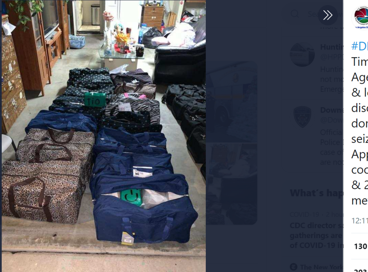 The DEA made a record-setting drug bust after a series of raids in Los Angeles, securing over 2,200 pounds of methamphetamine.
