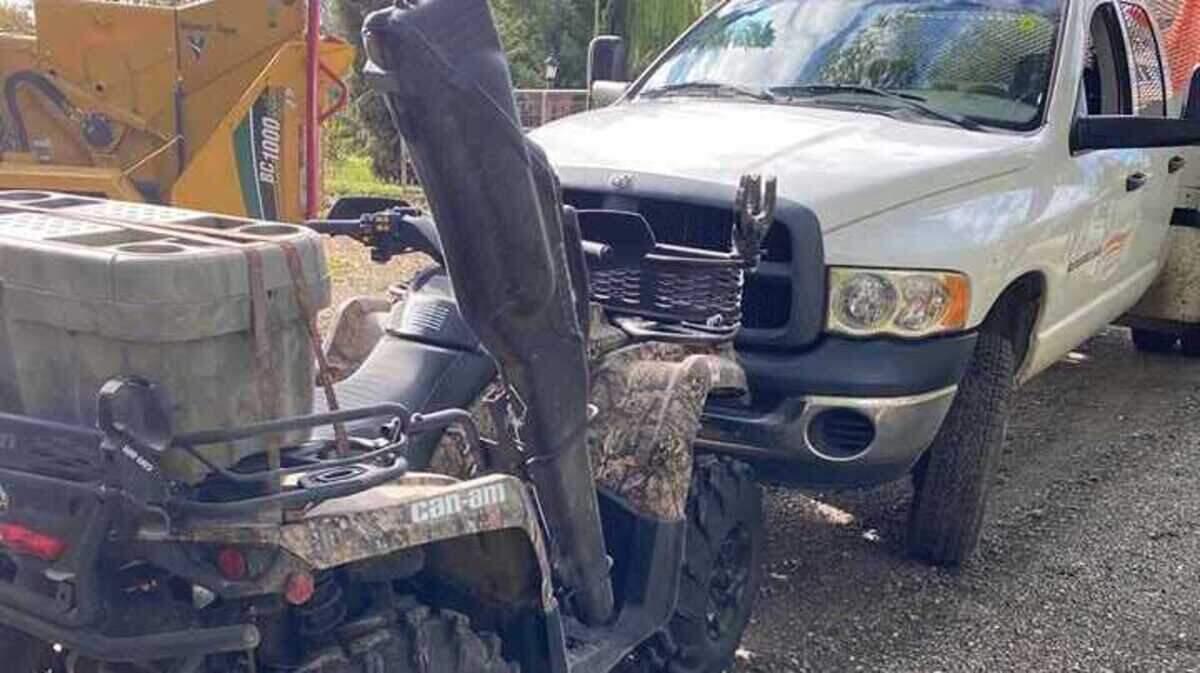 Placer County sheriff’s officials say Jerry Thomason was arrested on Tuesday after he rammed an ATV into a tree trimming crew’s work truck along Lost River Road in Lincoln.