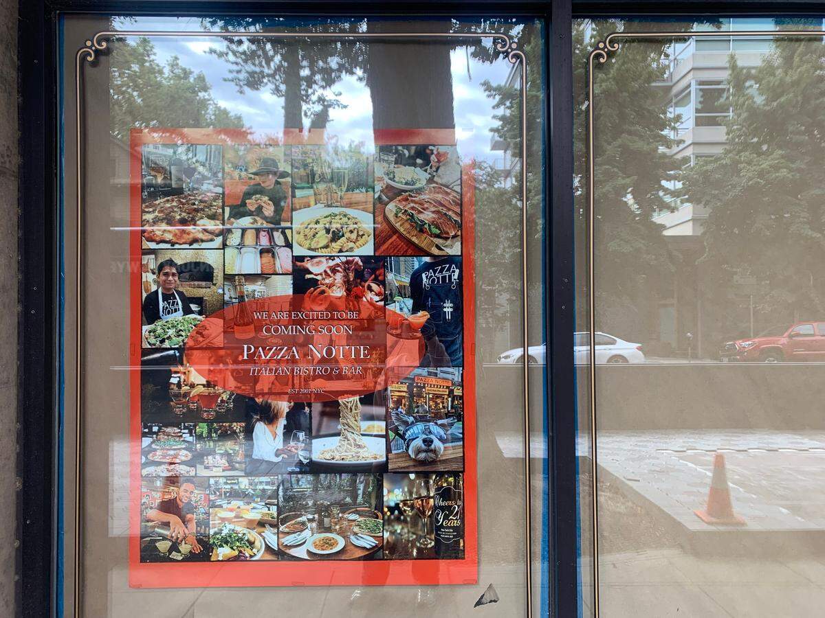 Pazza Notte at 1801 L St., Sacramento no longer has an opening date. The Italian bistro and bar is coming soon, according to a poster taped to the inside of the storefront.