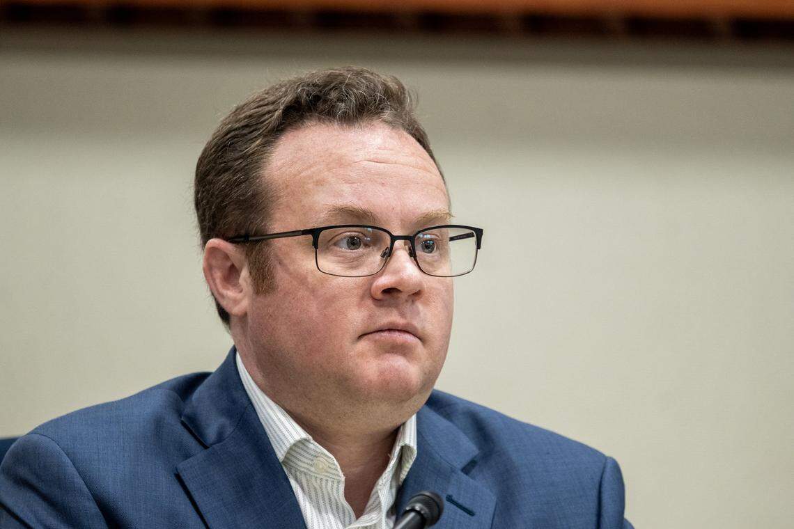 Sacramento City Unified School District trustee Taylor Kayatta listens during a meeting in August 2024. 