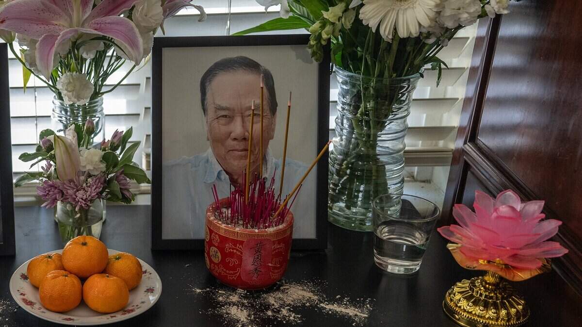 Incense burns near a portrait of Sau Voong, 84, along with offerings of fruit and water at one of his children’s homes in Natomas Park on Monday, July 8, 2024. Deadly crashes often follow patterns, and Voong, a beloved grandfather, was one of two people to die at the same Sacramento intersection in 2024.