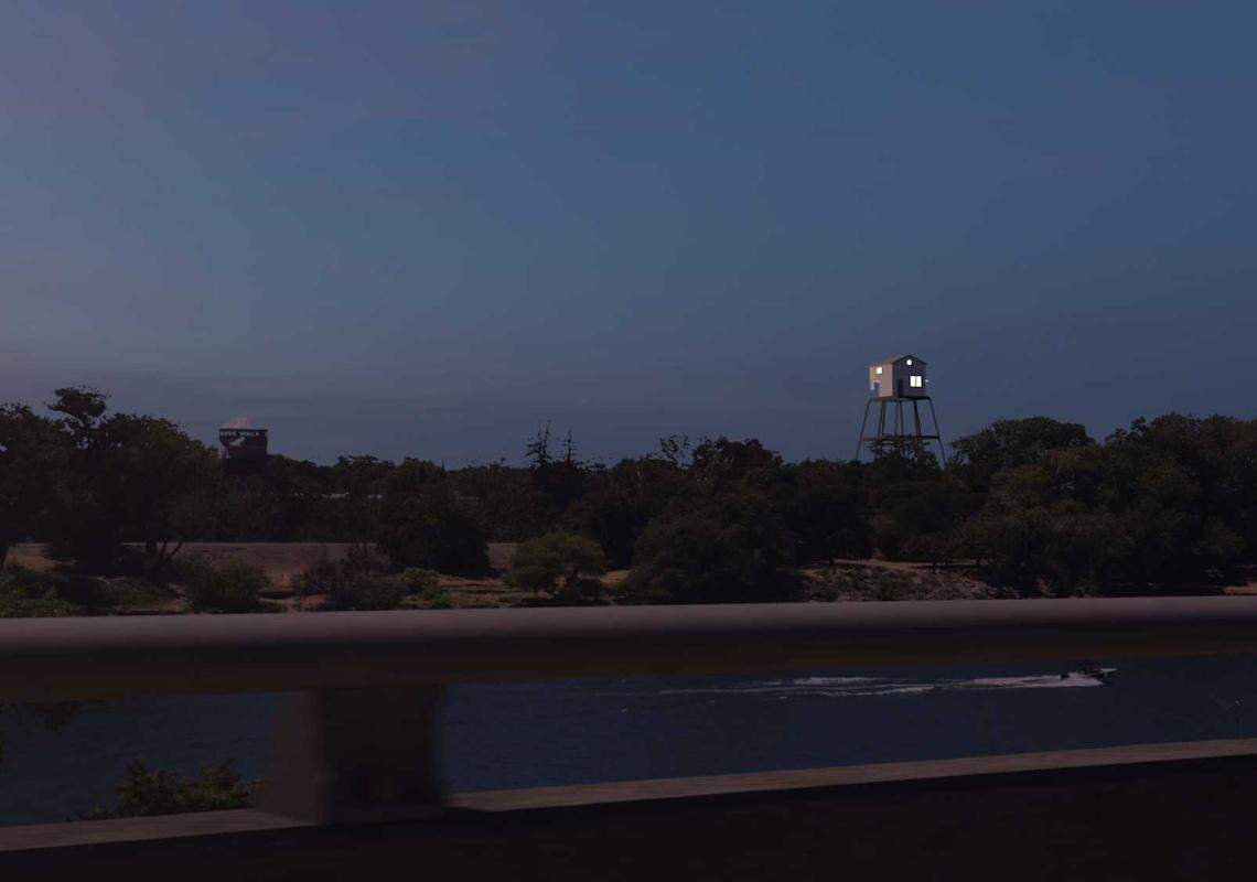 A rendering shows an proposed art sculpture in West Sacramento as residents drive on Interstate 5. The city scrapped plans for the artwork after costs to remove lead-based paint on the preexisting tower grew too hefty.