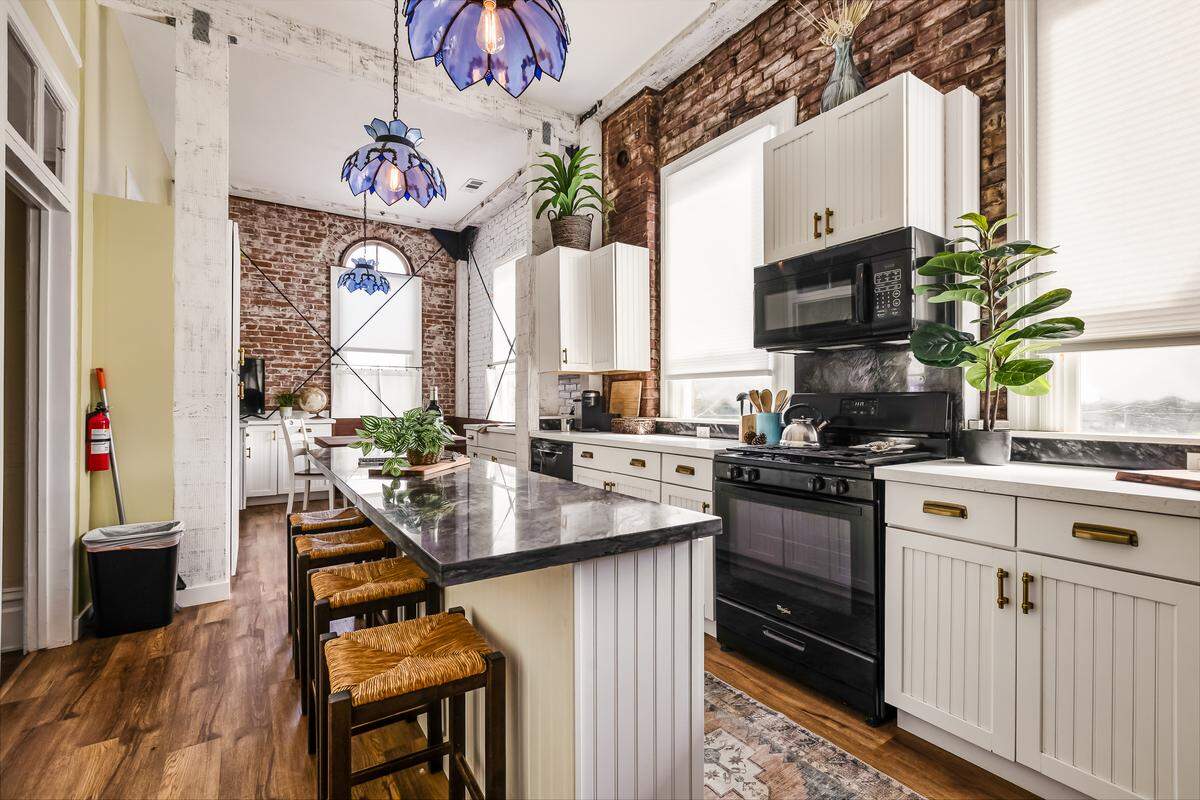 A fully appointed kitchen is part of the building, which is listed for $700,000.