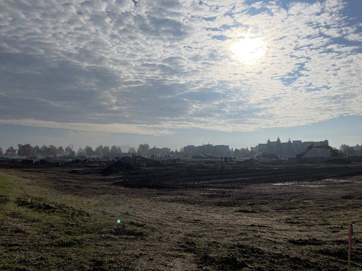 Construction continues on The Village shopping center on Elk Grove Boulevard between Big Horn Boulevard and Wymark Drive. A fourth Sacramento-area Shake Shack will be built here.