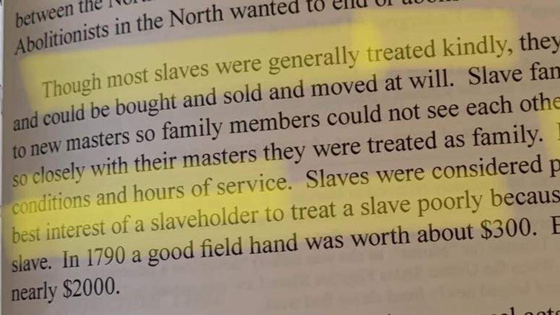 Northridge Learning Center, a source of online learning for high schoolers in UT, pulled a U.S. history packet that said slaves were “generally treated kindly.