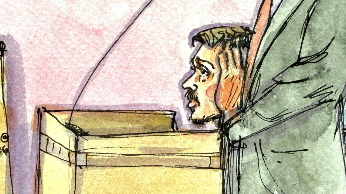 Carlos Ivan Mendoza Hernandez appears in a Sacramento federal courtroom during a hearing on Monday, April 20, 2026. A federal judge ordered that he remain in custody pending trial on a charge of assaulting a federal officer with a deadly weapon stemming from an April 7 traffic stop.