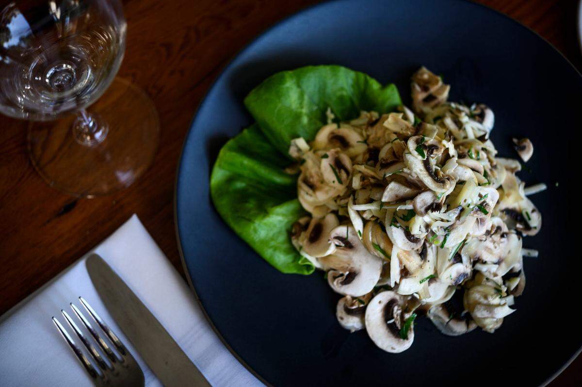 A plate of mushroom salad sits on a table at Paragary’s in midtown Sacramento. The restaurant reservation website, OpenTable, has released a list of dinner spots that have tables available for Sunday, May 10.