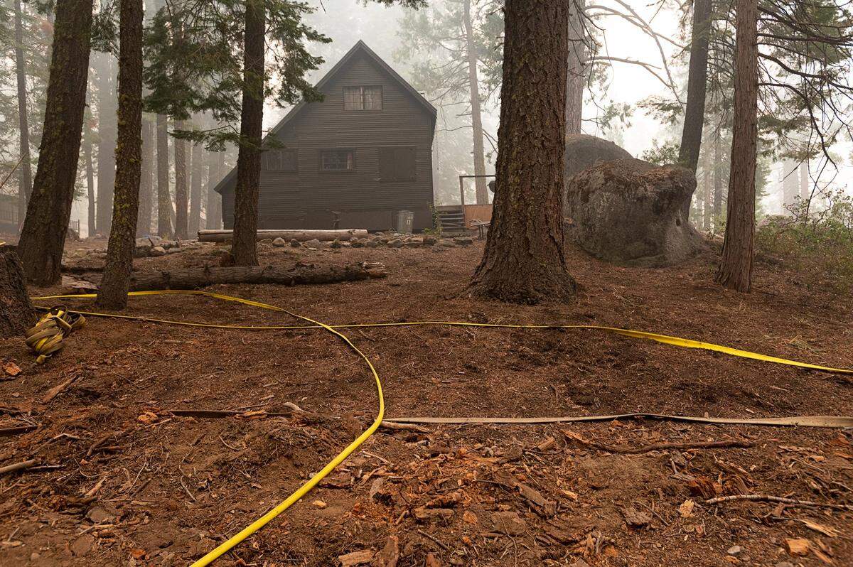No homes had been destroyed in the 39 Miles tract on Friday as the Caldor Fire burned nearby in El Dorado County.
