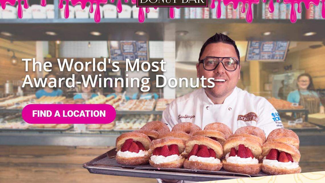 A screenshot of Donut Bar's website