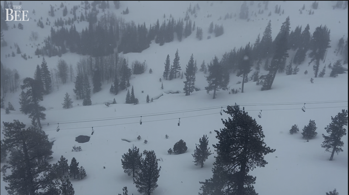 Snow in the Sierra as spring 2023 arrives.