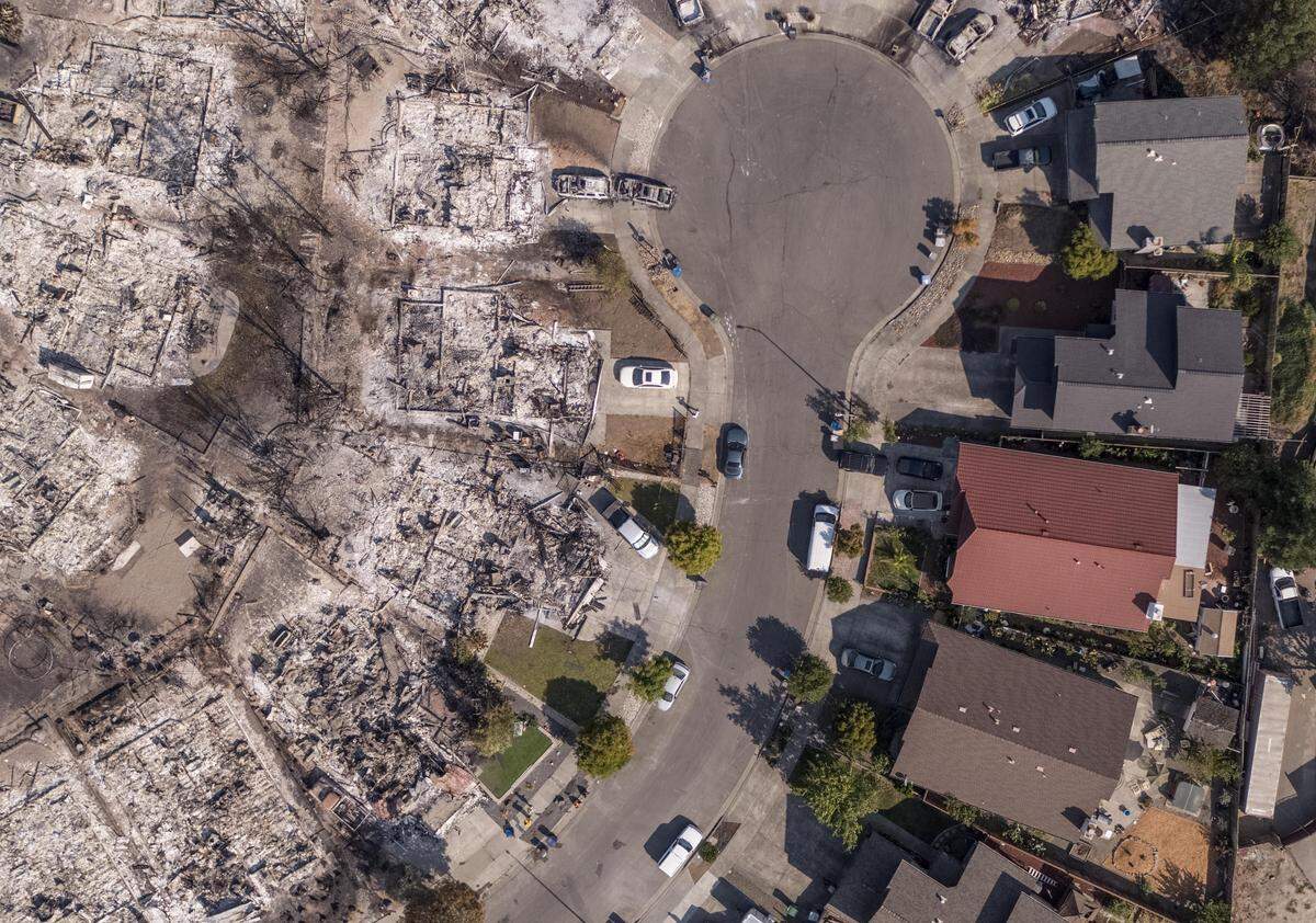 The Coffey Park neighborhood of Santa Rosa after the 2017 Tubbs Fire.