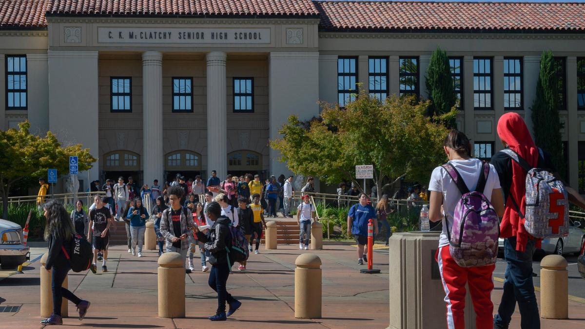 Students at C.K. McClatchy High School leave classes on Thursday, Sept. 19, 2019.