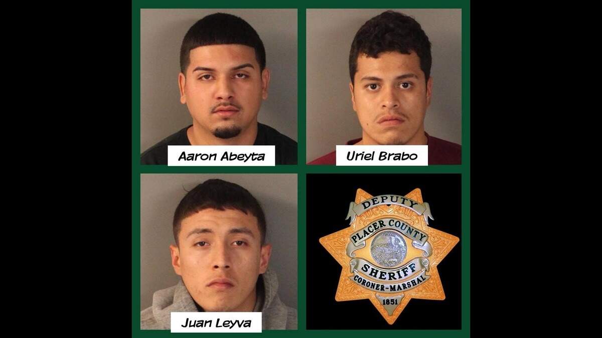 Three suspects were arrested after being found with stolen chainsaws and PG&E hard hats, authorities said.