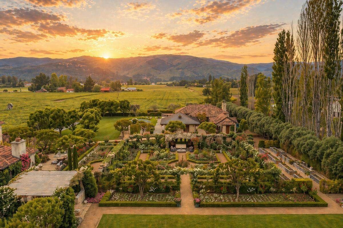 Peter and Deborah Mcgowan’s St. Helena estate at 150 Mills Lane has come to market for $13 million, offering a near-20-acre compound that blends resort amenities with agricultural bones.