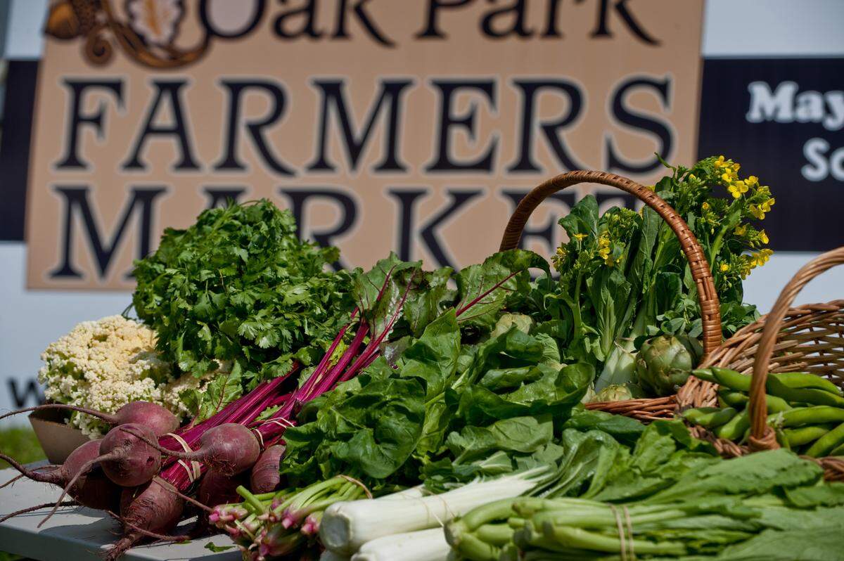 Produce, fruits and vegetables provided by farmer Mike Lao of TL Produce in Elk Grove during a media event on April 22, 2010, to announce a new Oak Park farmers market. 