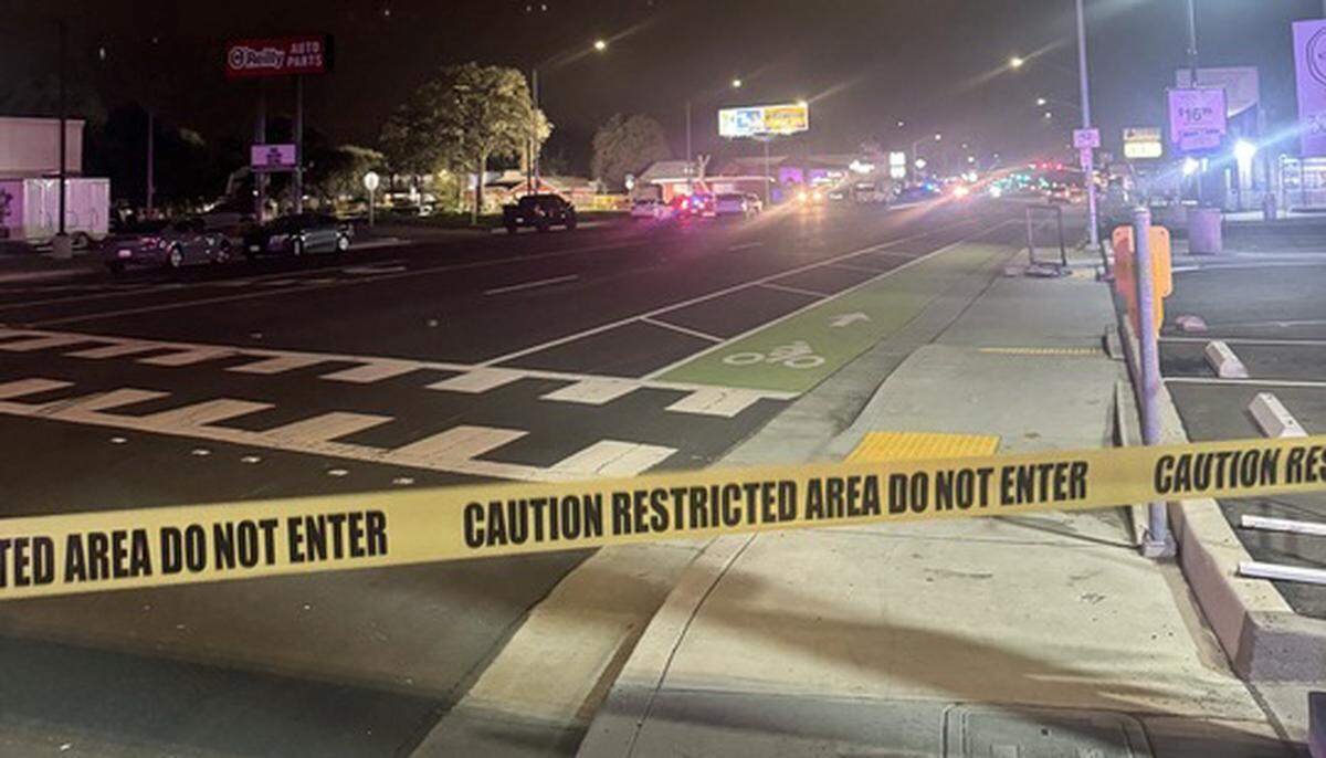 The road is blocked off where a mass shooting near Stockton occurred on Saturday, Nov. 29, 2025. Authorities said four were killed and 10 were injured following the shooting outside a child’s birthday party.