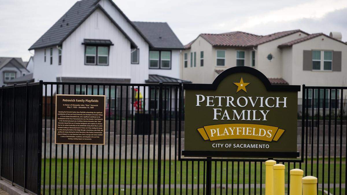 Crocker Village Park stands at the center of a zoning dispute as developer Paul Petrovich pushes to replace multi-family housing lots with single-family homes.