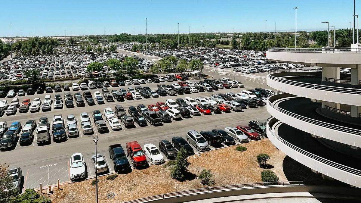 Parking lots are seen packaged at Sacramento International Airport on Thursday, June 30, 2022.