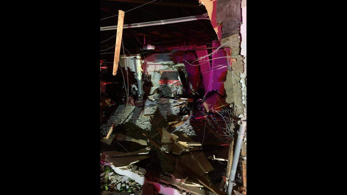 An SUV crashed into a garage and a second home in North Highlands on Thursday, Feb. 17, 2022. The driver reportedly fled on foot.
