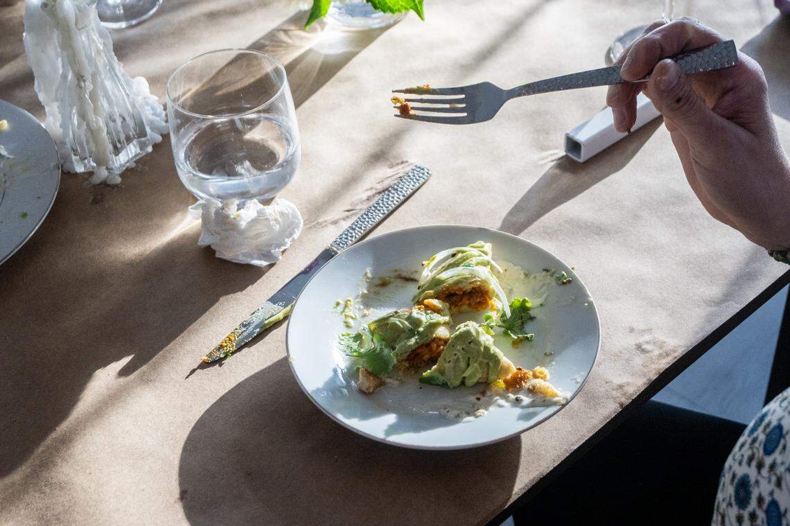 Chef Eríc Martínez of Crispín Supper Club, served up empanadas as one of the courses on Friday, April 24, 2026, in Sacramento.
