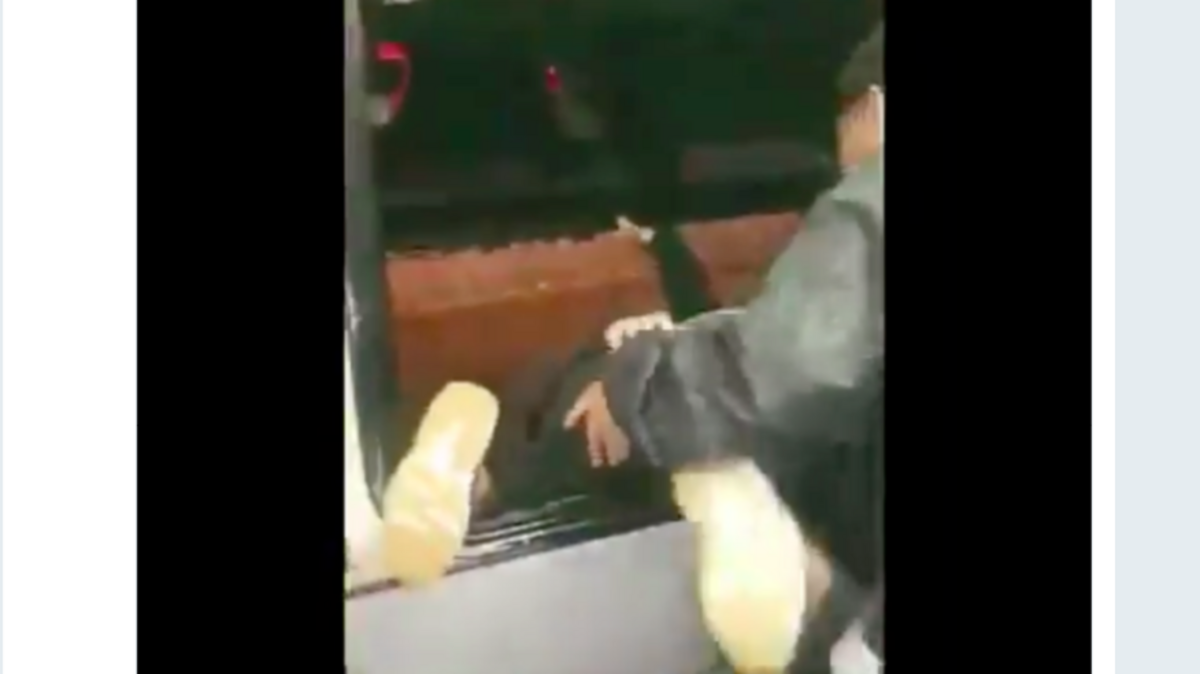 A California shuttle bus to the Queen Mary turned terrifying for passengers when their driver went the wrong way and wouldn’t let them off, cops say. Video shows people screaming and crawling through windows.