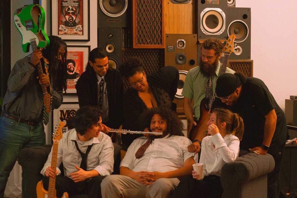 The Philharmonik — Sacramento’s Christian Gates, seated center, and his band — are the winners of the 2024 Tiny Desk Contest announced Wednesday, May 15, 2024, by NPR. He and his bandmates will tour 10 cities as part of the public radio concert series.