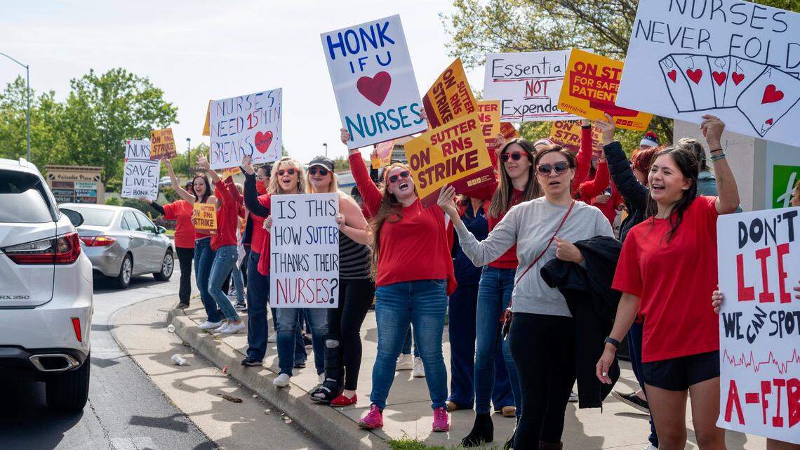 Sutter nurses stage 1-day strike over staffing, pandemic readiness at California hospitals