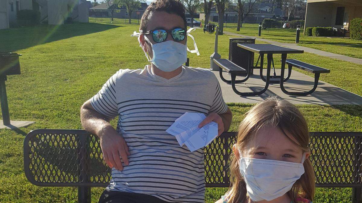 Jacob and Natalie Gleason in quarantine at Travis Air Force Base