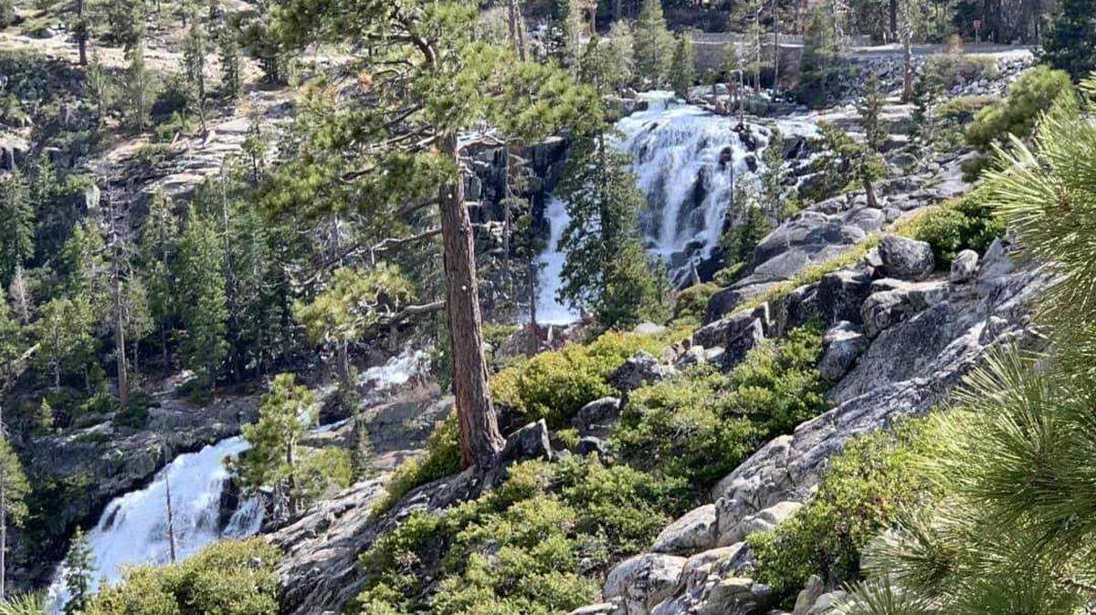 The woman fell over the edge of Eagle Falls in Emerald Bay, officials said.