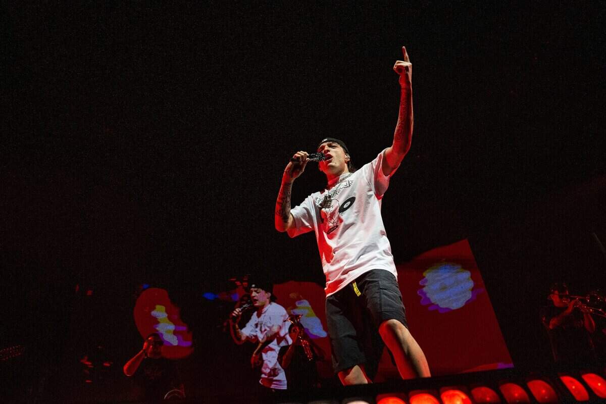 Mexican singer Peso Pluma on Sunday, July 9, 2023 performs at Golden 1 Center as part of his 31-city Doble P Tour. Peso Pluma became the first Mexican artist to hit No. 1 on the Spotify Global Top Songs chart. This year, eight of his songs have landed on the Billboard Hot 100 chart.