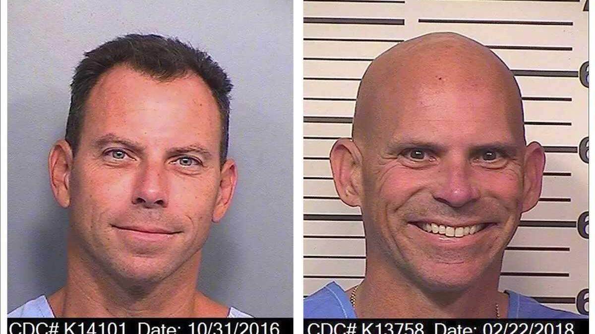 Photographs from the California Department of Corrections and Rehabilitation show Erik Menendez, left, and Lyle Menendez.