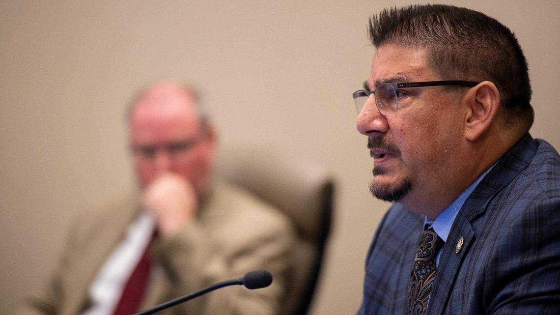 Supervisor Phil Serna is seen during a Board of Supervisors hearing in 2018. On Wednesday, the board of supervisors approved the 2024-25 budget for Sacramento County totalling nearly $9 billion.