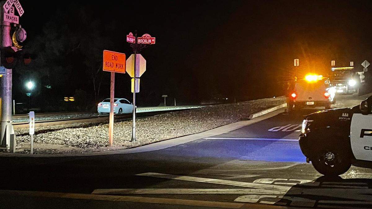 Officers arrested an alleged drunk driver who parked her vehicle between train tracks near the crossing at Rocklin Road in Rocklin on Thursday, Nov. 17, 2022.