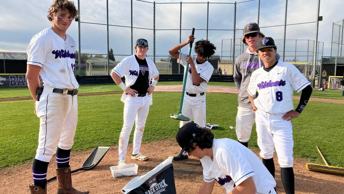 Members of the Franklin Wildcats manicure and take care of their home baseball mound after every practice and game.
