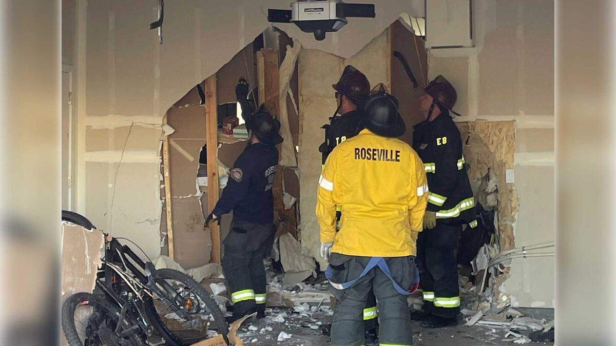 The Roseville Fire Department helped restructure a local house after a car ran through it on Friday.