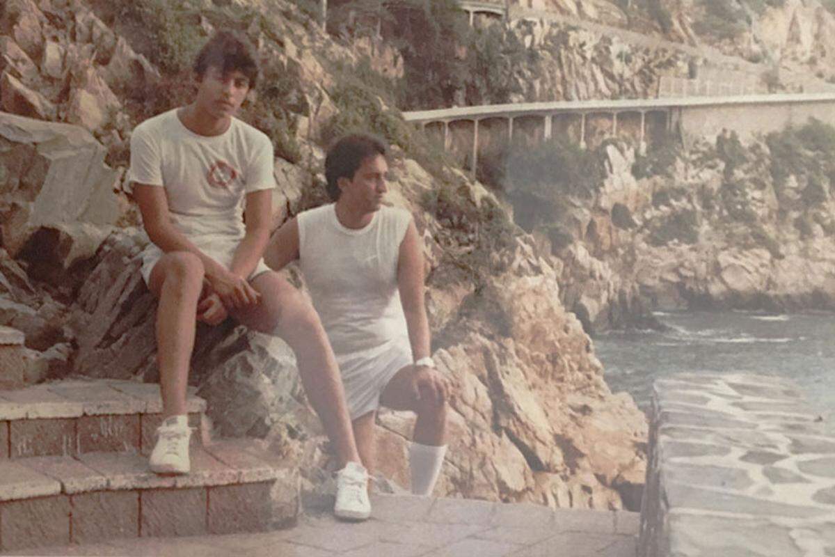 A photograph of Ricardo Torres, left, and Rev. Jose Antonio Pinal on vacation in Mexico from a photo album at Pinal’s home.
