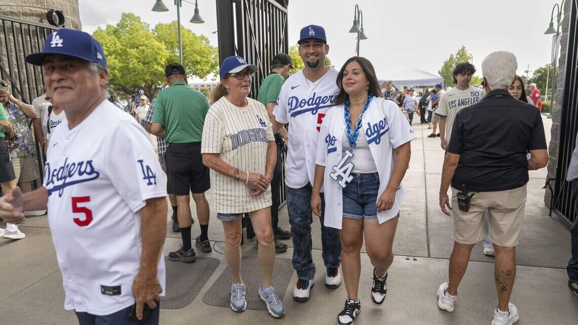 Sacramento turns Dodger blue as fans flock cheer on LA in A’s series