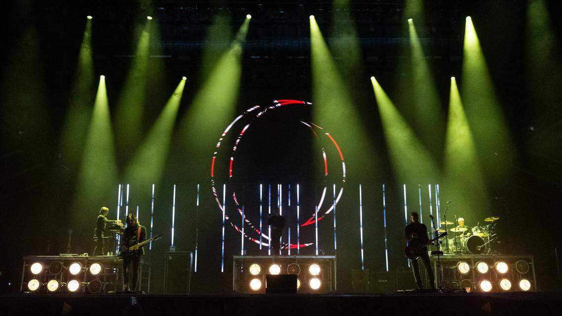 A Perfect Circle performs during the Aftershock festival on Friday, Oct. 3, 2025, in Discovery Park in Sacramento.  