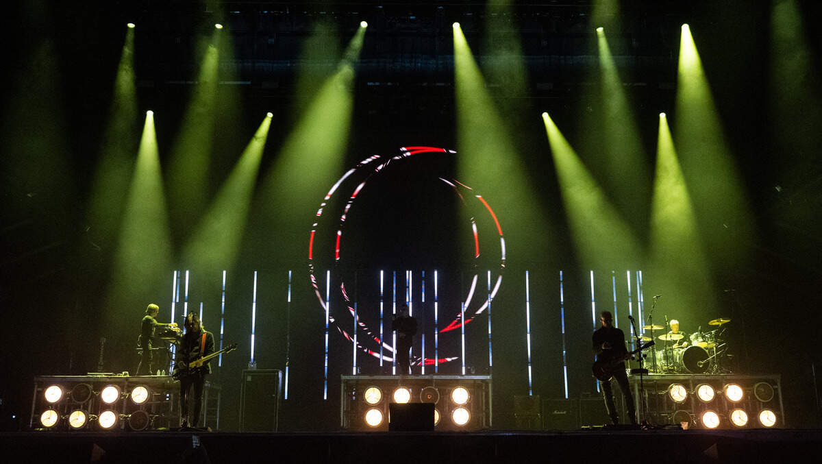 A Perfect Circle performs during the Aftershock festival on Friday, Oct. 3, 2025, in Discovery Park in Sacramento.  