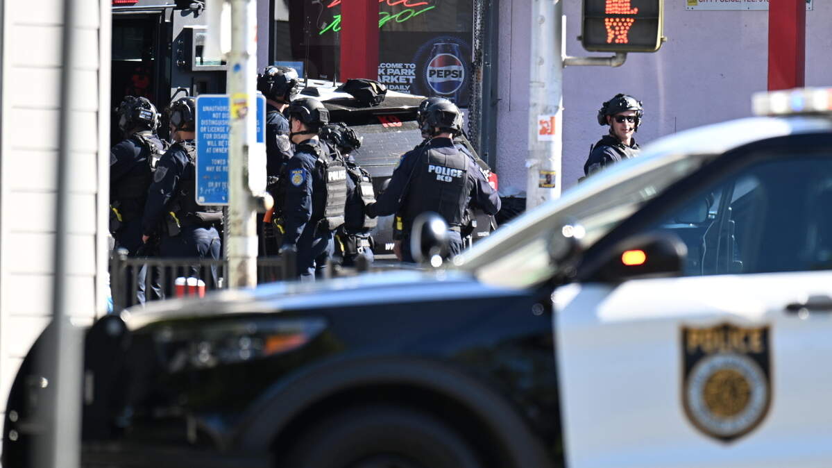 Sacramento Police tactical teams respond with a BearCat armored vehicle in south Oak Park on Thursday, March 12, 2026. 