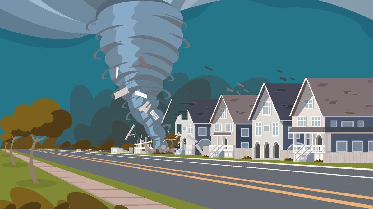 California has less than a dozen tornadoes on average every year.