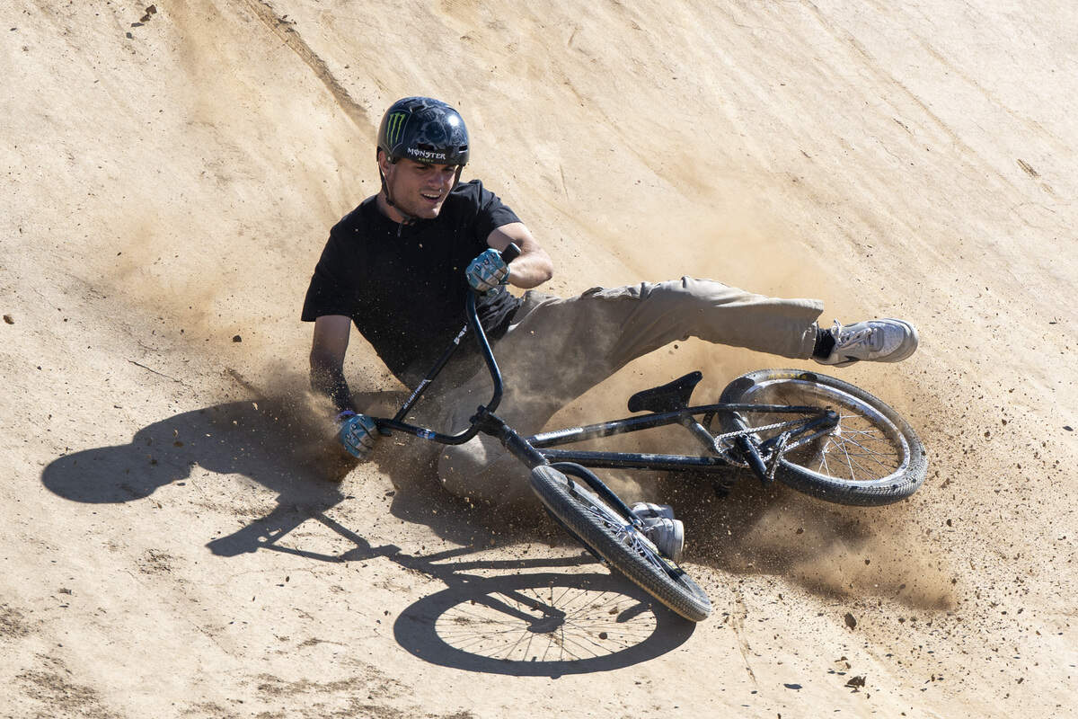 Kaden Stone competes during the Stake BMX Dirt Best Trick event as a part of X Games Sacramento at Cal Expo in Sacramento on Sunday, June 28, 2026.