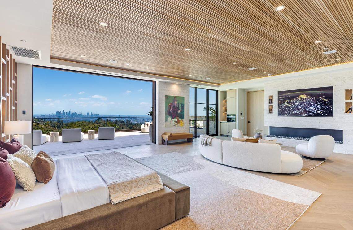 Downtown L.A. views from one of six bedrooms.