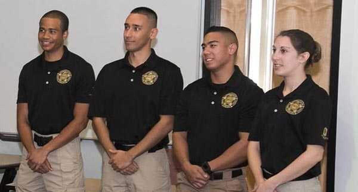 Tara O’Sullivan, right, is shown in a photo from the Sacramento State Law Enforcement Candidate Scholars program. O’Sullivan was gunned down Wednesday, June 19, 2019.