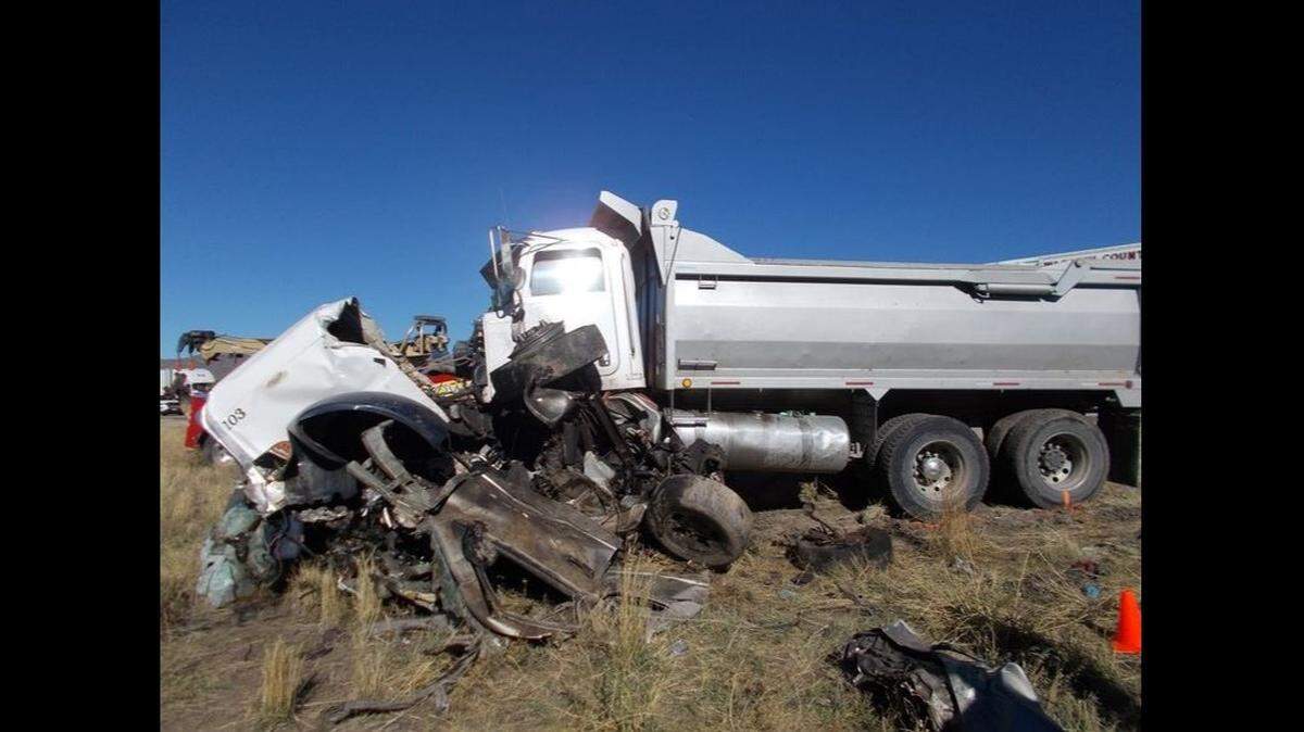 A drunken dump truck driver crossed a highway median Friday in Utah, broadsiding a pickup truck and killing all six people on board, reported the Utah Highway Patrol. The collision virtually demolished the pickup truck, troopers said.
